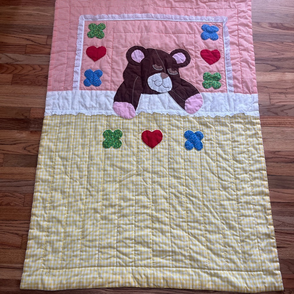 Handmade Bear Nursery Quilt 56x40